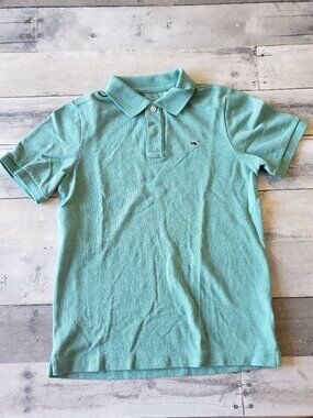 Vineyard Vines Green Cotton/Poly Blend Boys Green Polo Top - Size S (8-10)